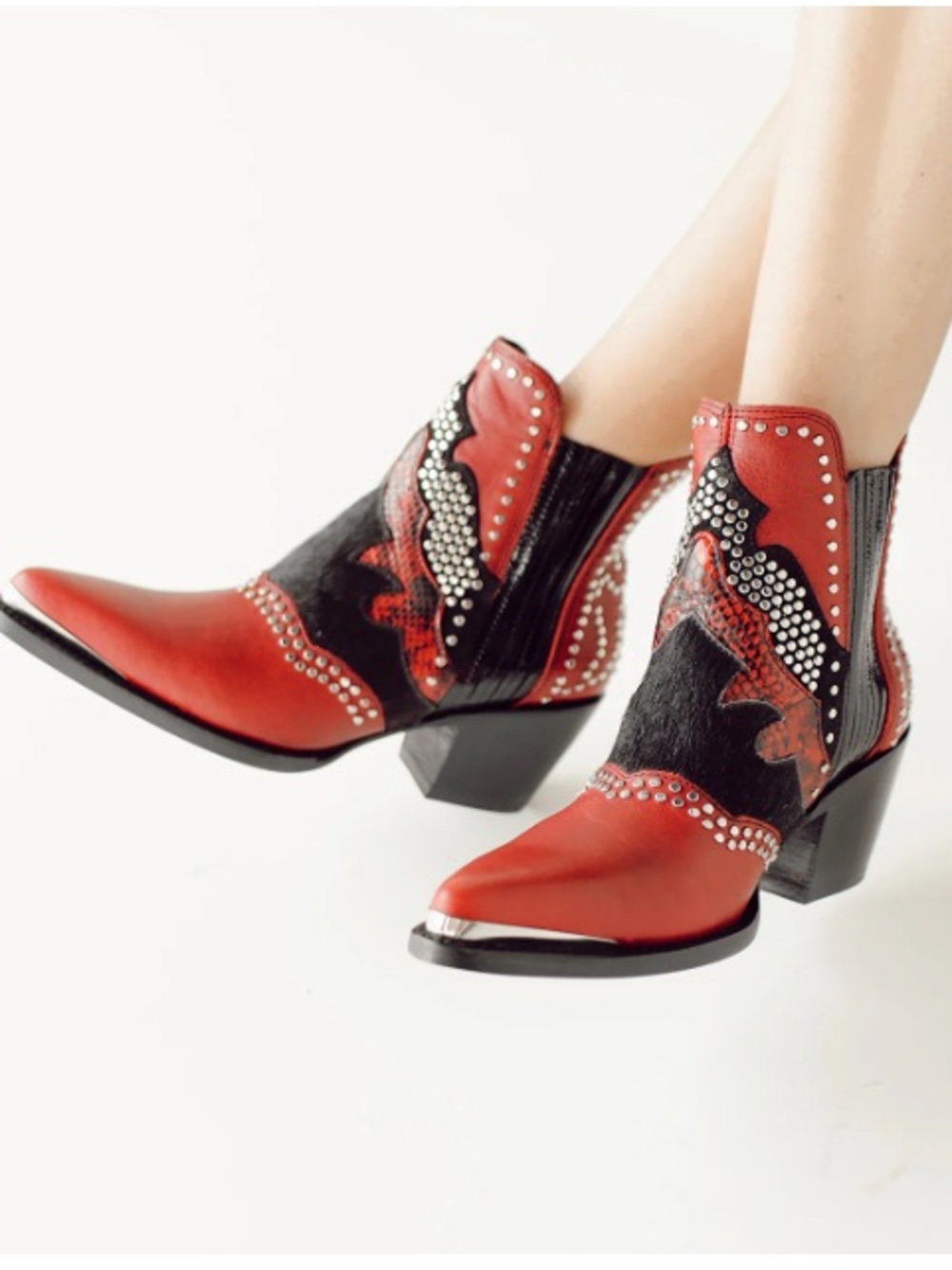Mezcalero Chiara Red Kiss Studded Western Boots - Sz. 9.5 - New in Box - Picture 2 of 16